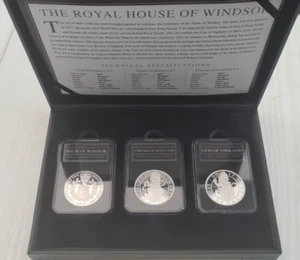 2017 Royal House Of Windsor Silver Proof Coin Set Inc Beasts Lion & Unicorn £2 - Picture 1 of 3