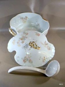 ANTIQUE Haviland & Co Limoges 7826 H & CO. L, France TUREEN W/ COVER % LADEL - Picture 1 of 14