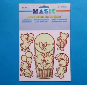 Stickeralbum Sticker Vintage 90er Jahre Glow in the dark Herma Giant Katzen OVP - Bild 1 von 2