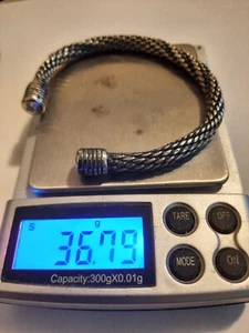 Real Solid 925 Sterling Silver Men Bracelet Handmade Cuff.Bracelet Weight: 36.7g - Picture 1 of 5