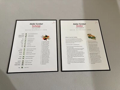 ADOBE ACROBAT EXCHANGE & DISTILLER QUICK REFERENCE CARD MACINTOSH SOFTWARE PC - Image 1 of 4