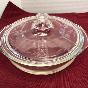 Vintage PYREX #023 Clear Glass 1½ Quart Casserole Bowl W/ Etched Pyrex Lid 683-C - Picture 1 of 5