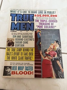 True Men Stories Magazine 1966 Nazi White Slave Traffic, Whip Blood, Pinups - Picture 1 of 18