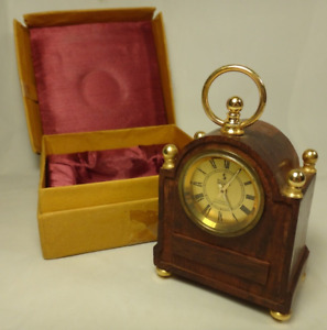 Étui en bois vintage Siwa horloge de voyage mini manteau 17 bijoux antichoc avec boîte