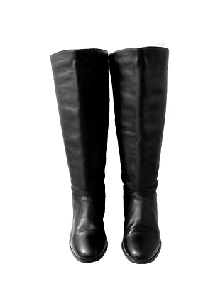 WORTHINGTON  BLACK LEATHER KNEE HI RIDING STYLE BOOTS, WOMANS 8.5 - Image 1 of 4