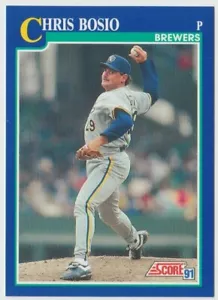 1991 Score Baseball #43 Chris Bosio - Milwaukee Brewers - Picture 1 of 2