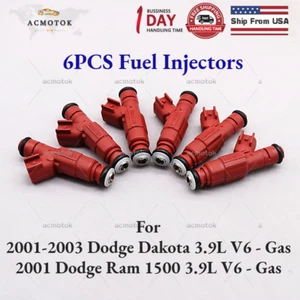 Set (6) Fuel Injectors 0280155934 for 2000-2003 Dodge 3.9L V6 - Foto 1 di 5