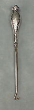 Antique STERLING Handle BUTTON HOOK Long VICTORIAN Sewing EDWARDIAN 7.75"L