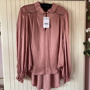 Gorgeous Blush Pink Satin Blouse Next Petite 18 Bnwt - Picture 1 of 6