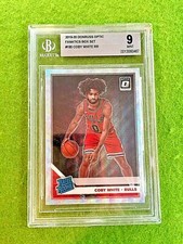 Coby White SILVER PRIZM WAVE ROOKIE CARD GRADED BGS 9 SP RC 2019-20 Optic  BULLS