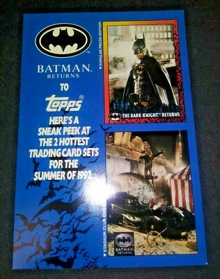 1992 Topps Stadium Club DC Batman Returns Promo Sheet Dealer Edition - Image 1 of 3