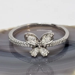 925 Sterling Silver CZ Butterfy Ring Size 10 Cubic Zirconia - Picture 1 of 12