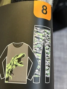 Juego de pijama de 2 piezas Cuddl Duds Dinosaurs para niños talla 8 nuevo con etiquetas - Imagen 1 de 8