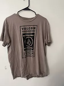 Volcom Short Sleeve T Shirt Men' XL Graphic Brown Sleeve Logo Crew Neck - Picture 1 of 5