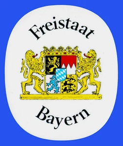 Aufkleber Freistaat Bayern - Sticker für Auto Laptop Wohnung usw. - 90 x 75 mm - Bild 1 von 1