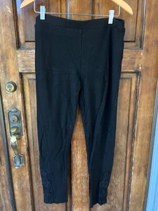 Ralph Lauren Blue Label Leggings Embroidered Ankles Stretchy | Black | Size XL - Picture 1 of 12