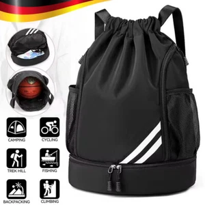 Turnbeutel Kordelzug Wasserdicht Sportbeutel Beutel Rucksack Groß Gymsack Gym DE - Bild 1 von 10