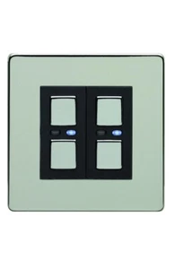 Lightwave LW452 C Chrome 2-Gang Dimmer Switch 2-Way Chrome Connect Series - Picture 1 of 1
