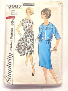 Vintage Simplicity Schnittmuster 3887 Damen Misses Slenderette Kleid 18 - Bild 1 von 2