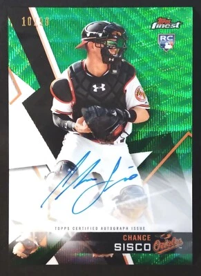 Chance Sisco - 2018 Topps Finest RC GREEN WAVE REFRACTOR AUTO Autograph (#'D/99) - Image 1 of 4