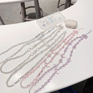 Heart Bead Long Crossbody Phone Chain Pendant For IPhone For Samsung Huawei - Photo 1/17