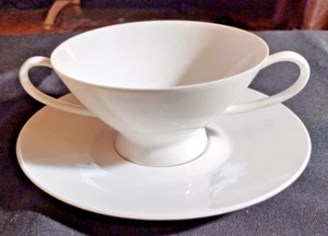 Sopa y platillo Rosenthal Classic Rose moderno todo blanco crema - Imagen 1 de 4