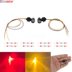 Pair Mini LED Turn Signal Indicators Light For Harley Bobber Chopper Cafe Racer - Picture 1 of 11