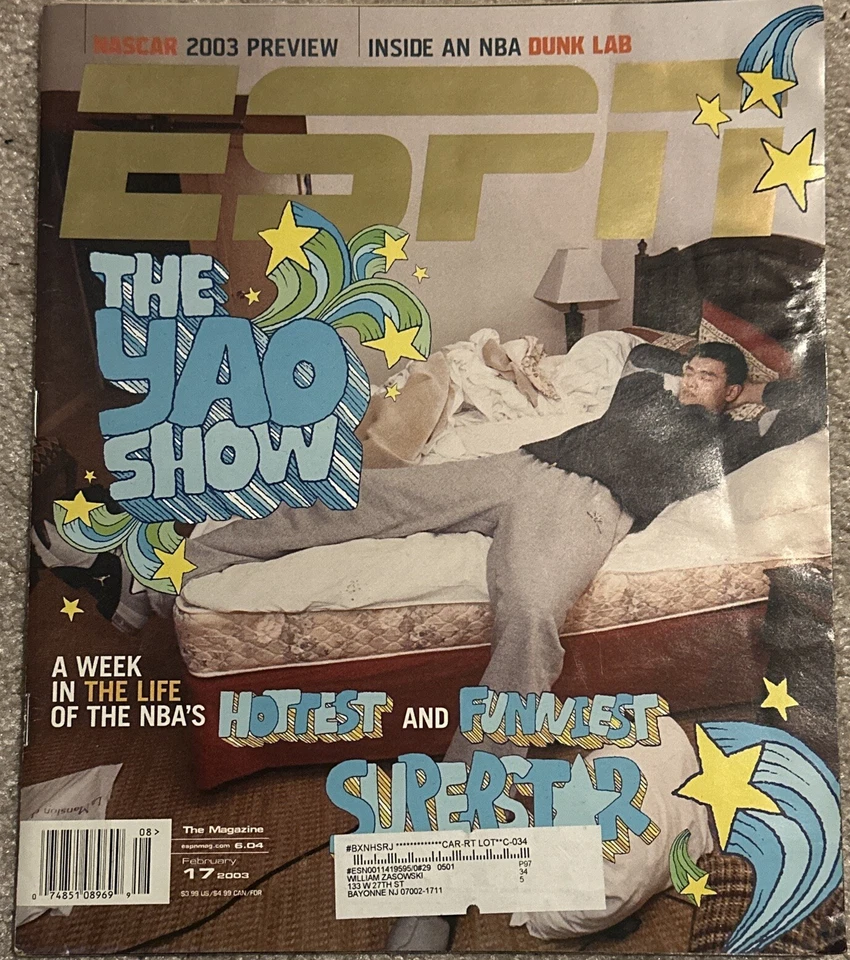 姚明休斯顿火箭队篮球ESPN杂志2003名人堂中国 — 第 1/1 张图片