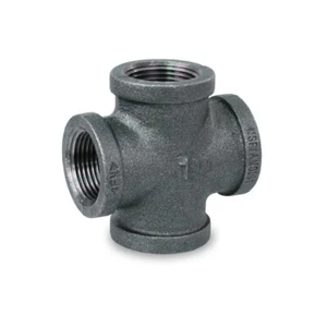 1/8"-6"in Black Malleable Cross 4-way Tee Fitting Pipe Npt Threaded Connection - Picture 1 of 1
