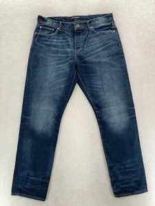 Banana Republic Selvedge Jeans Mens 36x32 Skinny Dark Wash Blue Premium Denim - Picture 1 of 15