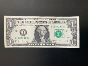 2017A $1 DOLLAR BILL I19871302A Bday note - Picture 1 of 4