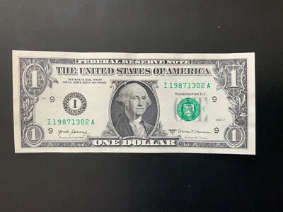 2017A $1 DOLLAR BILL I19871302A Bday note - Image 1 of 4