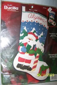 BUCILLA 18" FELT APPLIQUE CHRISTMAS STOCKING KIT - SANTA'S MAIL - Picture 1 of 1