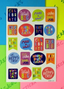 American Greetings Happy Birthday Wörter & Phrasen Aufkleberblatt - Bild 1 von 3