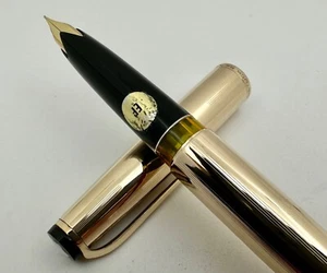 Vintage Montblanc 84 Meisterstuck Meisterwerk gerollt Gold Füllfederhalter 18K Neu im Karton - Bild 1 von 15