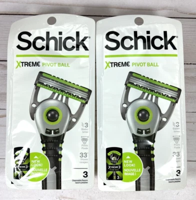 Maquinilla de afeitar desechable Schick Xtreme Pivot Ball con 3 hojas flexibles (paquete de 2) Foto 1 de 4