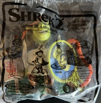 Carls Jr. Comida para niños Shrek 2 adornos de Navidad 2004 - Shrek NUEVO Foto 1 de 3
