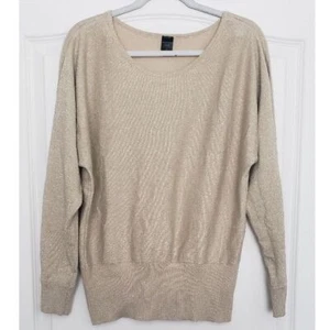 Madison Lilly Gold Metallic Dolman Sleeve Sweater Size XL Holiday Party New Year - Picture 1 of 6