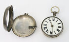 Antique Sterling solid silver verge fusee pair case pocket watch 1857 not workin