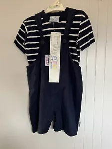 BONDS Vintage BabyGro Size 0 Two piece Navy Overall Coverall Skivvy Outfit New - Picture 1 of 9