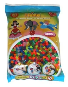 HAMA BÜGELPERLEN 3000 STÜCK TRANSPARENTE NEON FARBEN GEMISCHT - Bild 1 von 1