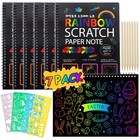 Kratzkunst, 81teiliges RegenbogenKratzBastelset mit 7 Kratzbüchern 70 Papier,...