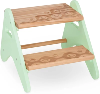 Step Stool for Kids – Wooden Stepping Stool – Step Stool for Bedroom Kitchen - Image 1 of 4