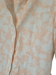 Chicos Größe 2/L/XL Damen knitterarm Knopfleiste pfirsichfarben geblümt 3/4-Arm - Bild 1 von 7