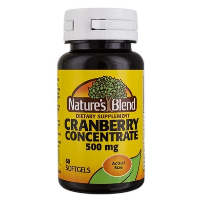 Paquete de 2 geles blandos concentrados de arándano Nature's Blend, 500 mg, 60 quilates Foto 1 de 3