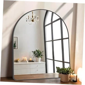 Arched Mirror 32x40 Inch, Black Arched Bathroom Mirror Wall Mounted Modern - Picture 1 of 8