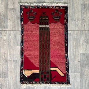 152 x 88cm Vintage Handmade Afghan Carpet Baluchi Old Nomadic Oriental Wool Rug - Picture 1 of 24