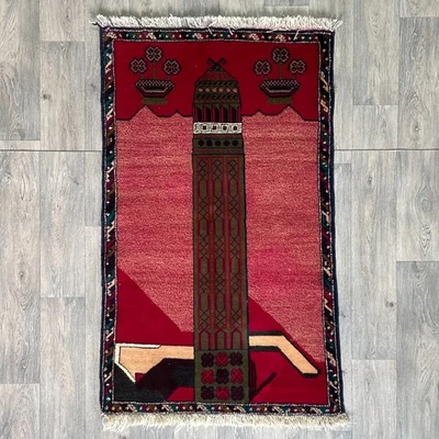 152 x 88cm Vintage Handmade Afghan Carpet Baluchi Old Nomadic Oriental Wool Rug - Image 1 of 4