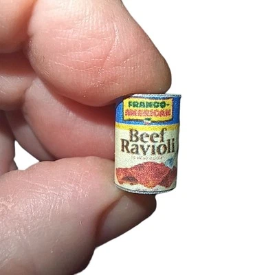 Dollhouse Miniature Vintage Franco American Beef Ravioli Can - Image 1 of 3