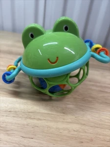 Oball Jingle & Shake Pal Frog Rattle Teether Green Excellent Clean Baby Toy - Picture 1 of 4